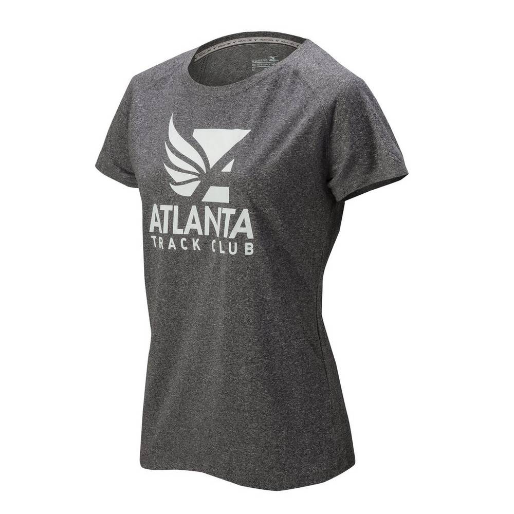 Camisetas Mizuno Atlanta Track Club Inspire 2.0 Mujer Gris Oscuro Ofertas AMGV-53901